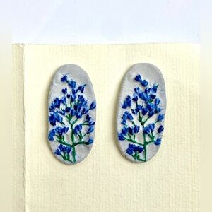 Woodland Spirit pierced ceramic earrings